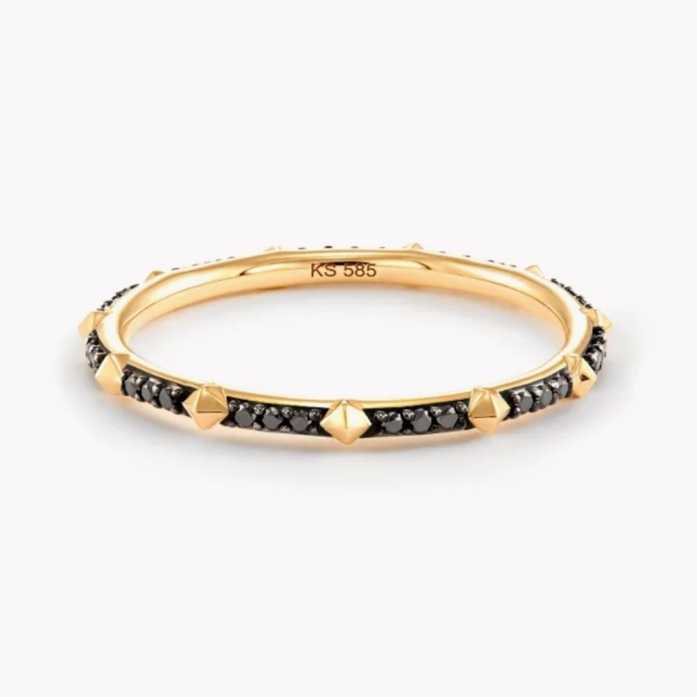 Kendra Scott Astrid Ring 14k gold black diamond